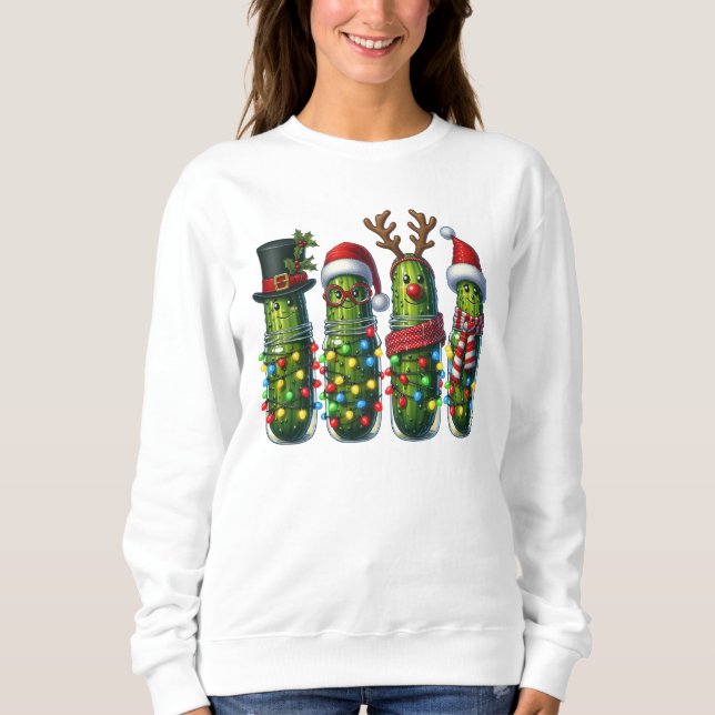 Sweatshirt Pickle de Noël drôle  (Devant)