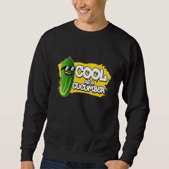 Sweatshirt Pickle Food Quote For Cucumber   Cool As (Devant)