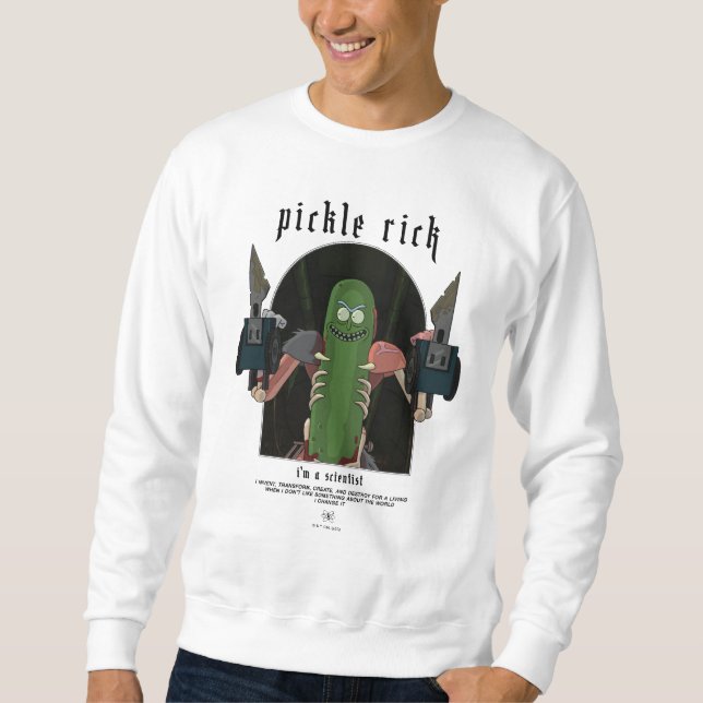 Sweatshirt Pickle Rick - Je suis un scientifique Citation gra (Devant)