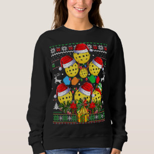 Sweatshirt Pickleball Arbre de Noël Douille moche Père Noël P