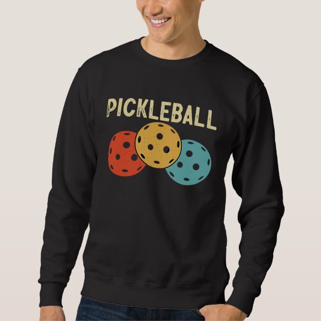 Sweatshirt Pickleball  Ball Retro Vintage 70's 80's (Devant)