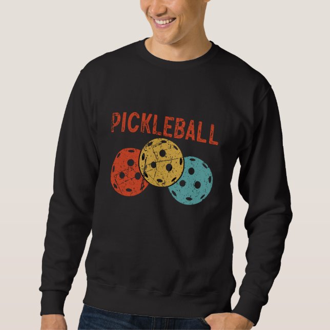 Sweatshirt Pickleball Ball Retro Vintage 70's 80's  7 (Devant)