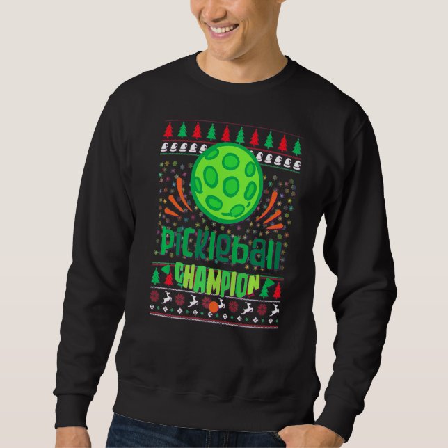 Sweatshirt Pickleball Christmas Pickle Ball Ugly Christmas Sw (Devant)