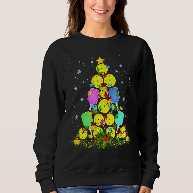 Sweatshirt Pickleball Christmas Tree Santa Pickleball X Mas L (Devant)