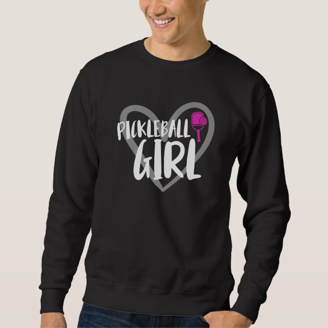 Sweatshirt Pickleball Girl Heart (Devant)