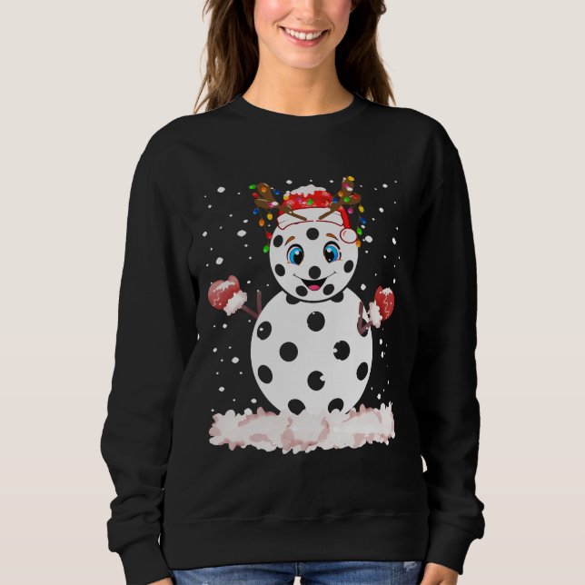 Sweatshirt Pickleball Snowman Jeux d'hiver de Noël (Devant)