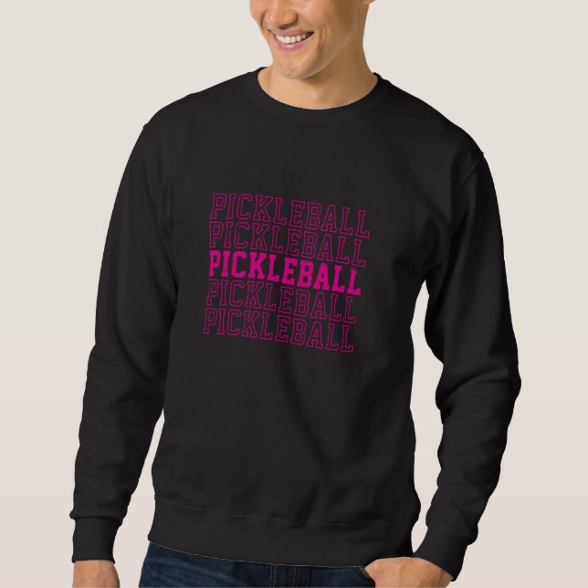 Sweatshirt Pickleball Solide Et Contour Texte Sporty Distress (Devant)