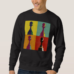 Sweatshirt Pièce de jeu d'échecs Pion Échec et mat Style Pop
