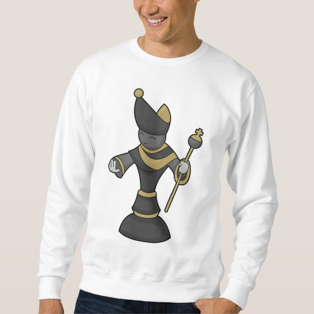 Sweatshirt Pièce d'échecs Fou Crosse d'évêque Échecs (Devant)