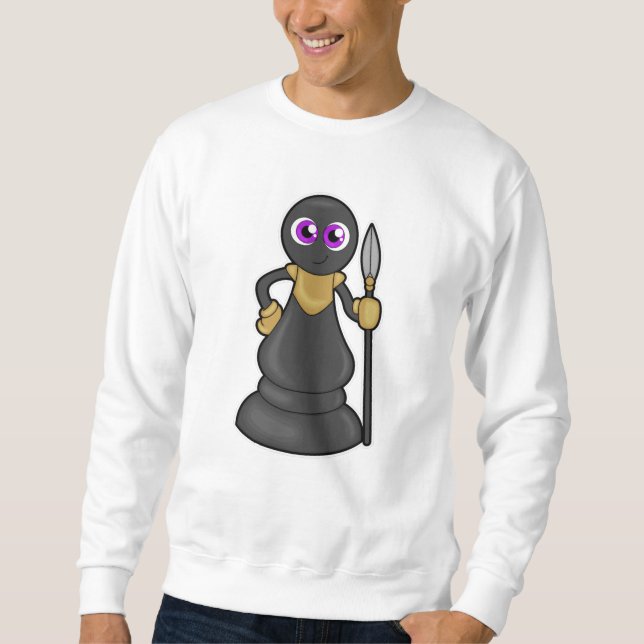 Sweatshirt Pièce d'échecs Pion à l'échec avec Spear (Devant)