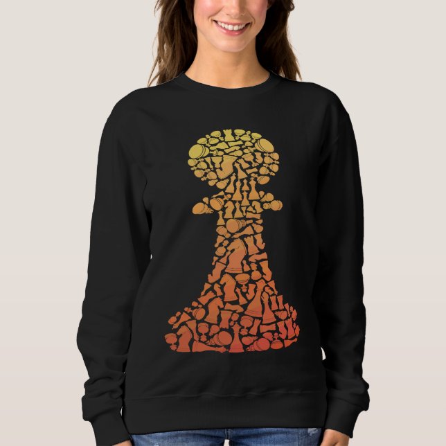 Sweatshirt Pièces d'échecs avec symboles de jeu de plateau Éc (Devant)