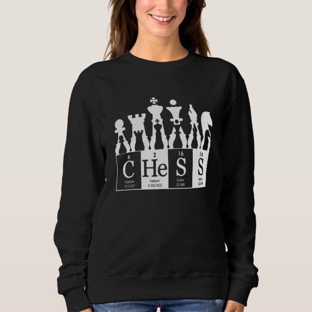 Sweatshirt Pièces d'échecs Éléments du tableau périodique  Po (Devant)