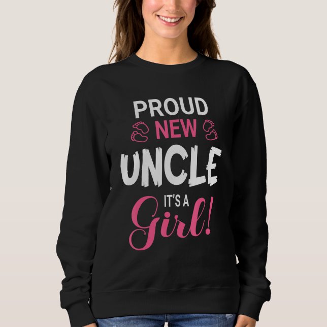Sweatshirt Pieds bébé Mère enceinte Fière Nouveau Oncle C'est (Devant)
