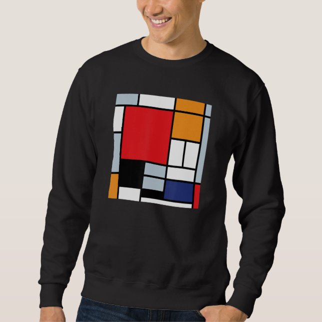 Sweatshirt Piet Mondrian - Composition avec grand plan rouge  (Devant)