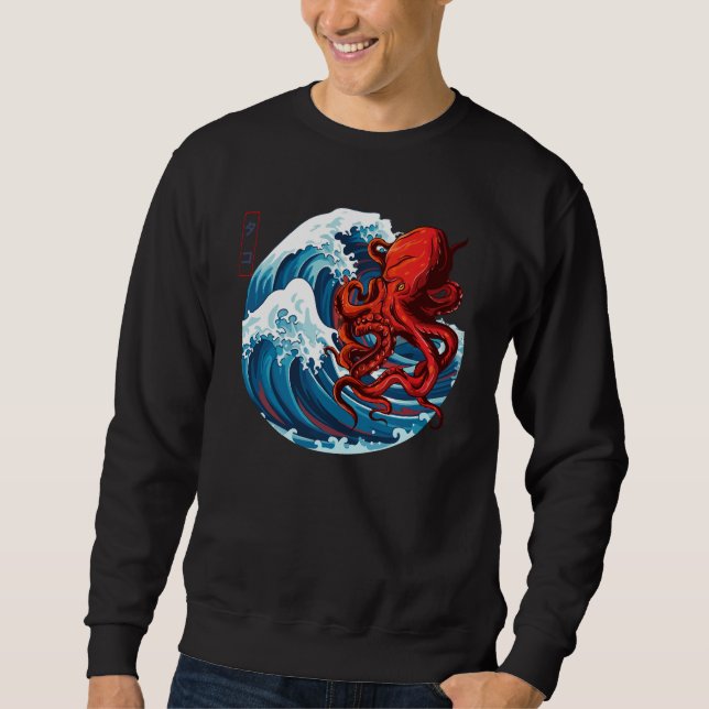 Sweatshirt Pieuvre Art Japonais (Devant)