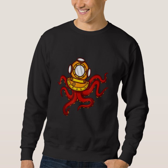 Sweatshirt Pieuvre De Mer Profonde Plongeur De Mer Profonde O (Devant)