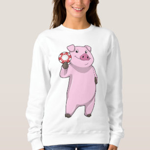 Sweatshirt Pig au Poker avec des jetons de Poker