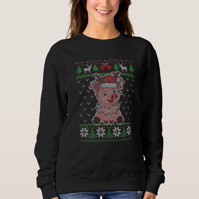 Sweatshirt Pig Christmas Ugly Sweater Santa Pig  Xmas (Devant)