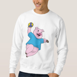 Sweatshirt Pig en tant que joueur de handball avec Handball