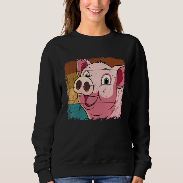 Sweatshirt Pig Face, Animal Lover For Men Women, Farming Farm (Devant)