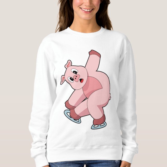 Sweatshirt Pig Patinage sur glace Patins sur glace (Devant)