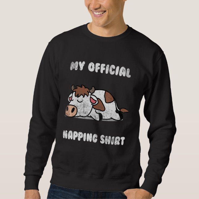 Sweatshirt Pijamas endormis Vache de nuit (Devant)