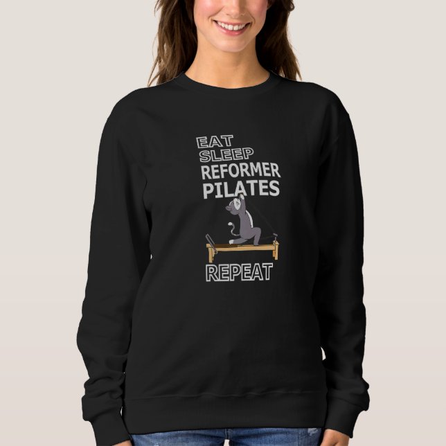 Sweatshirt Pilates Cat Manger Dormir Réformateur Pilates Répé (Devant)