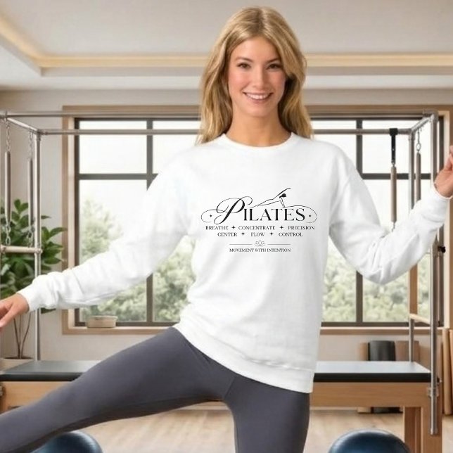 Sweatshirt Pilates de Luxe Les Principes de Base Noir (Luxury Pilates The Core Principles Sweatshirt Black)