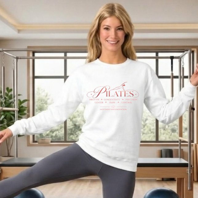 Sweatshirt Pilates de Luxe Les Principes de Base Rose (Luxury Pilates The Core Principles Sweatshirt Rose)