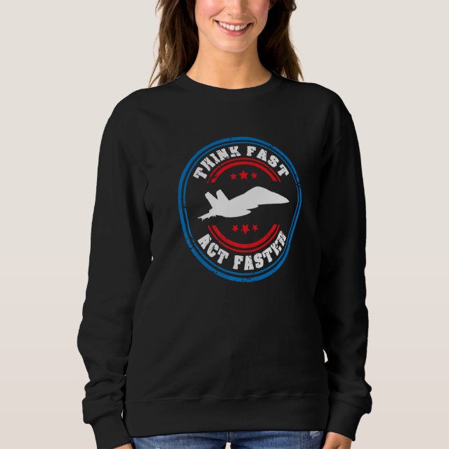 Sweatshirt Pilot Jet Fighter Plane Aviation American Flag Pre (Devant)