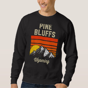 Sweatshirt Pine Bluffs Wyoming Retro City State Usa