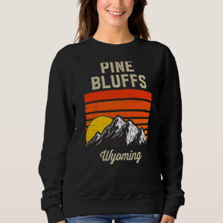 Sweatshirt Pine Bluffs Wyoming Retro City State Usa