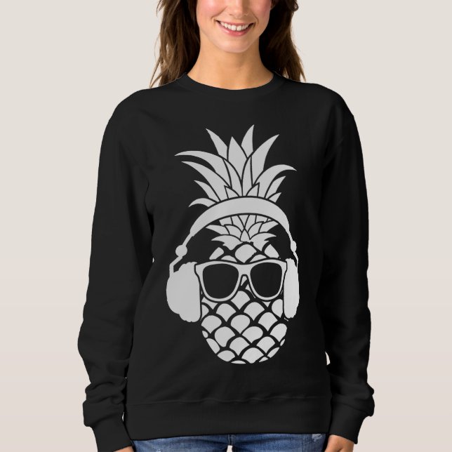 Sweatshirt Pineappa Fruit Beach Bar Sunny Funny Vacation Mod (Devant)
