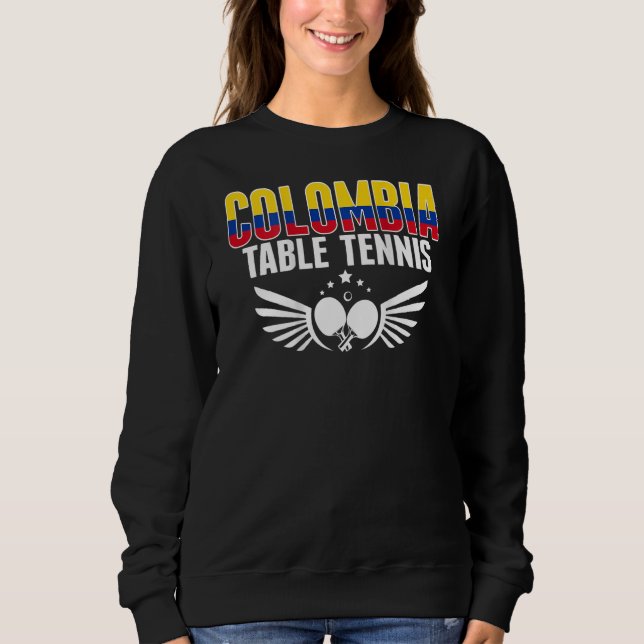 Sweatshirt Ping Pong Colombie   Supporters de Tennis de Table (Devant)