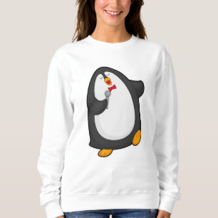 Sweatshirt Pingouin à chanter avec microphone et Cravate
