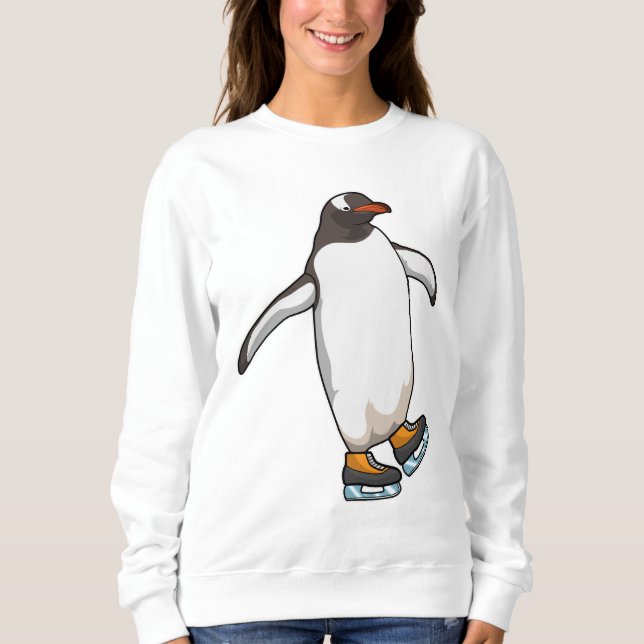 Sweatshirt Pingouin at Ice skating with Ice skates (Devant)