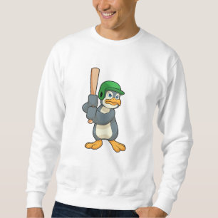 Sweatshirt Pingouin au baseball avec batte et casque de baseb
