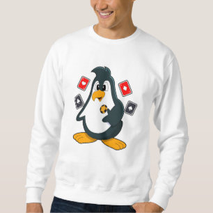 Sweatshirt Pingouin au Poker avec cartes de Poker
