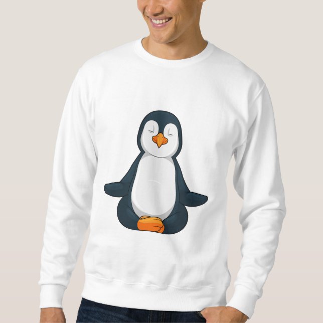 Sweatshirt Pingouin au Yoga Fitness en Assis (Devant)