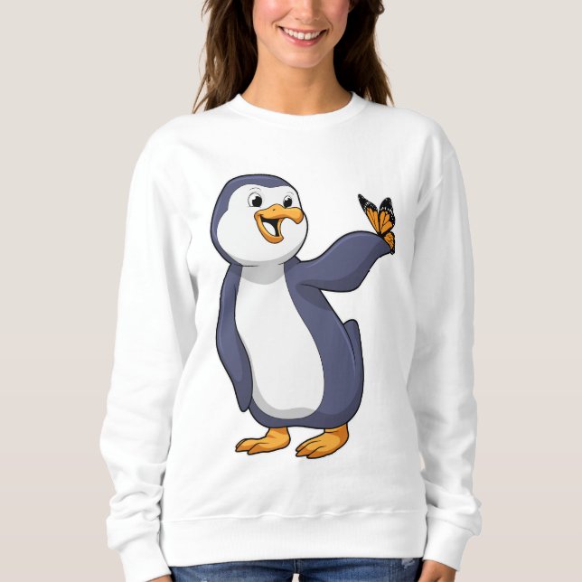 Sweatshirt Pingouin avec papillon (Devant)