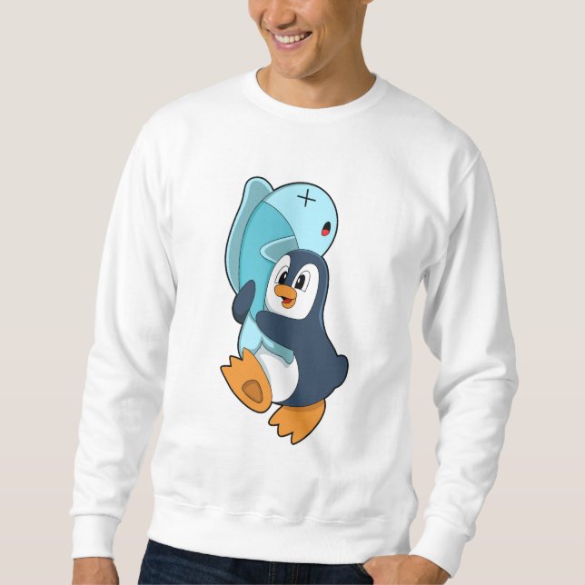 Sweatshirt Pingouin avec poisson (Devant)