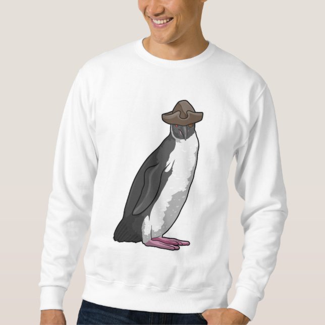 Sweatshirt Pingouin comme pirate avec Casquette (Devant)