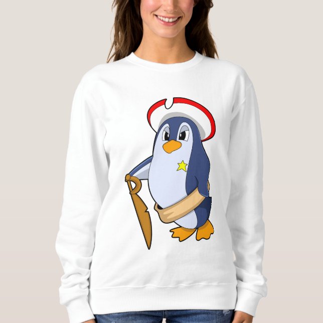 Sweatshirt Pingouin comme pirate avec Casquette (Devant)
