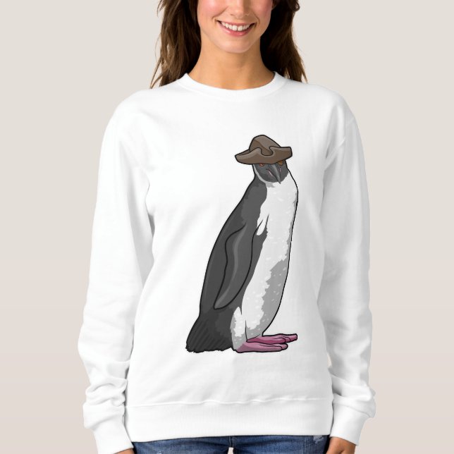 Sweatshirt Pingouin comme pirate avec Casquette (Devant)