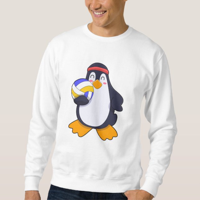 Sweatshirt Pingouin dans les sports de volleyball (Devant)