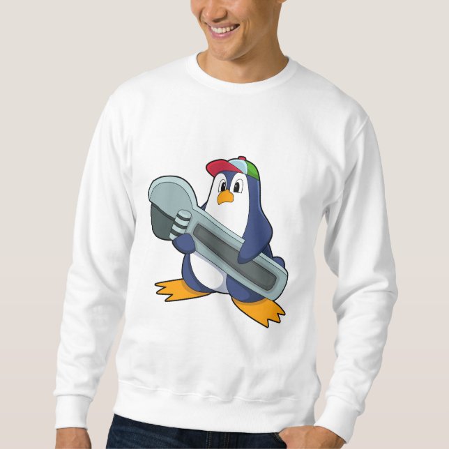 Sweatshirt Pingouin en mécanique avec outil (Devant)