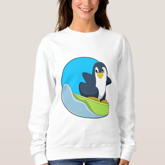 Sweatshirt Pingouin en Snowboardeur avec Sonowboard.PNG (Devant)