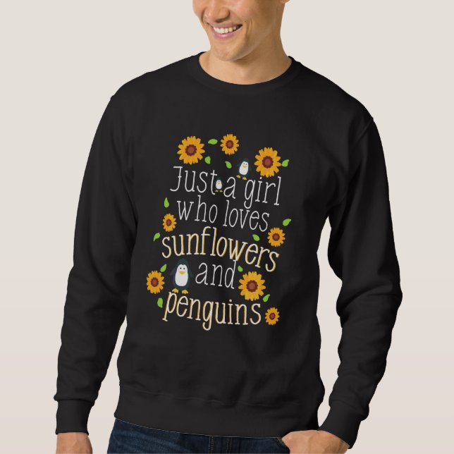 Sweatshirt Pingouin Fleurs de soleil Lover Meilleur Ami Fille (Devant)