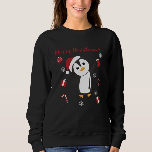 Sweatshirt Pingouin Noël Neige Animaux d'hiver Pingouins (Devant)