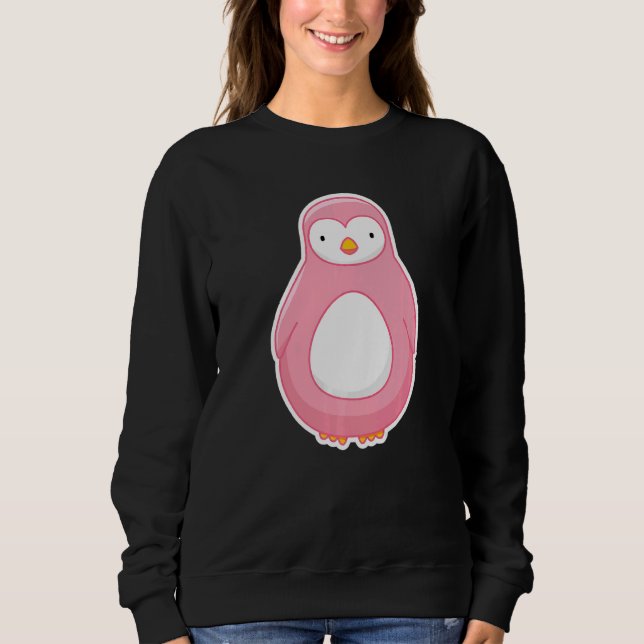 Sweatshirt Pingouin rose (Devant)